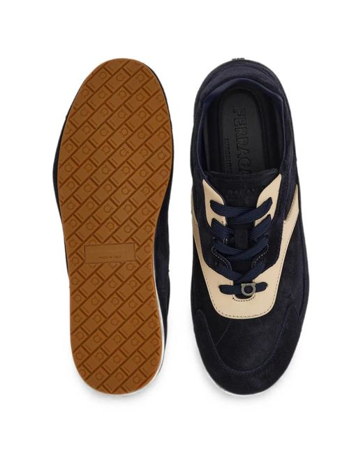 Ferragamo Blue Baskets À Plaque Gancini for men