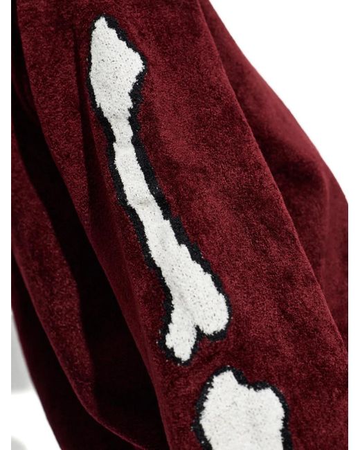 Amiri Red Hoodie Zippé À Logo Brodé
