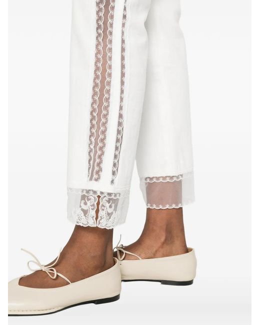 Ermanno Scervino White Jean Bordé De Dentelle