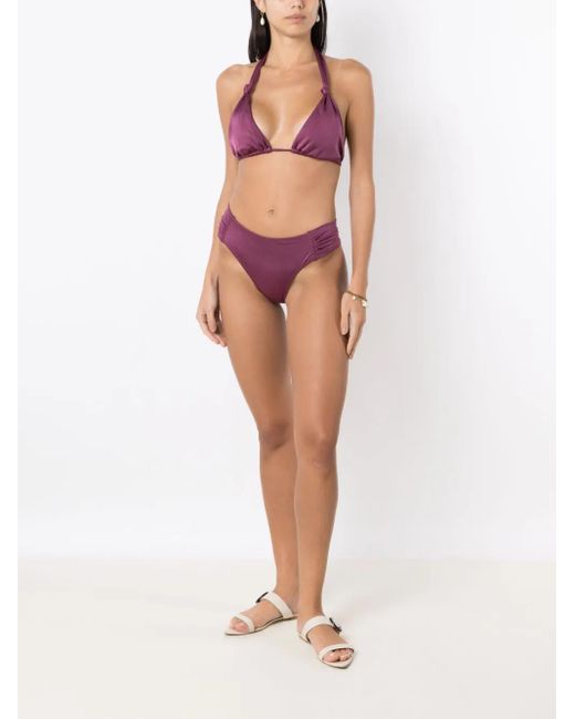 Brigitte Bardot Purple Knot-Detail Triangle-Cup Bikini