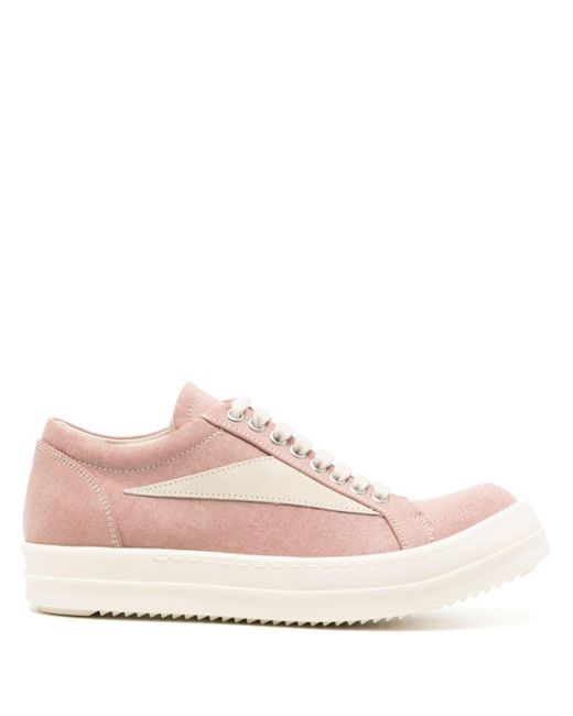 Rick Owens Pink Lido Vintage Lace-up Sneakers