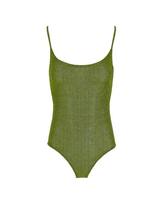 Laura Urbinati Green Lurex-Knit Swuimsuit
