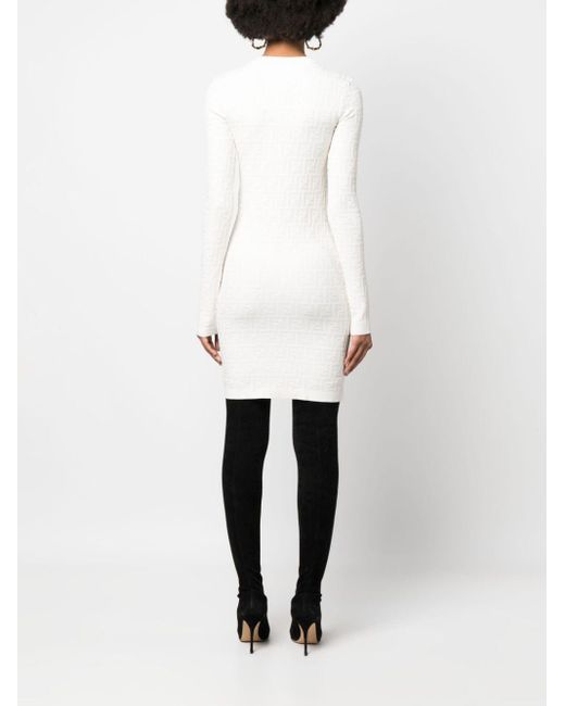Fendi Mini-jurk Met Lange Mouwen in het White