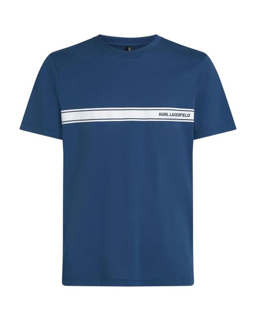 メンズ Karl Lagerfeld ロゴ Tシャツ Blue