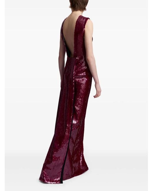 16Arlington Red Sequin-Embellished Sleeveless Gown
