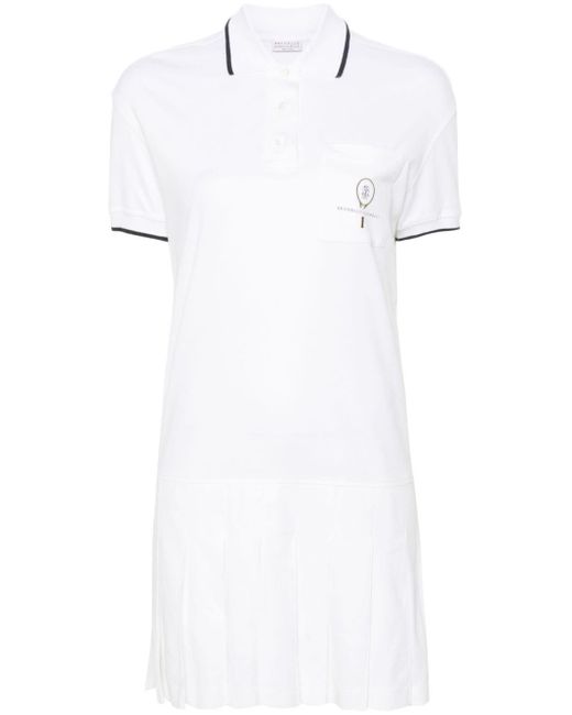 Brunello Cucinelli Gestreepte Katoenen Mini-jurk in het White