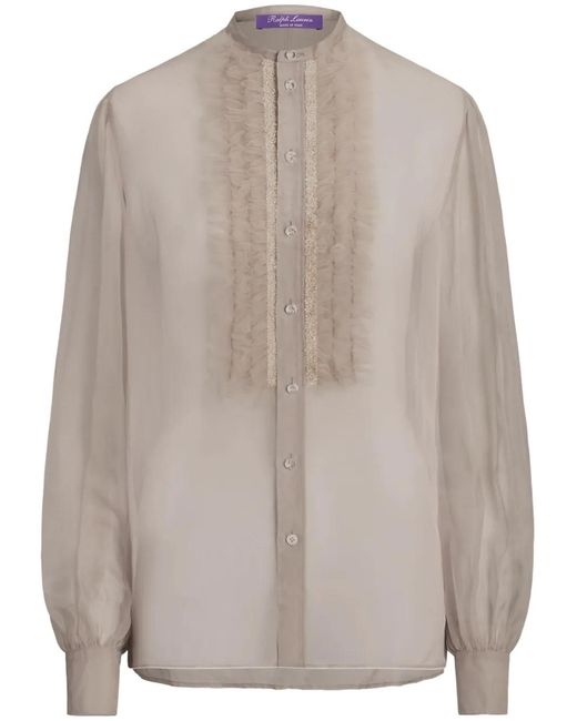 Ralph Lauren Brown Silk-Blend Shirt