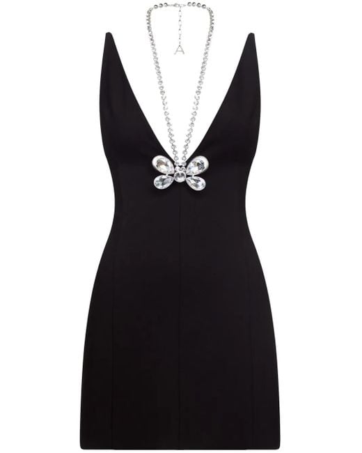 Area Black Butterfly-Motif Mini Dress