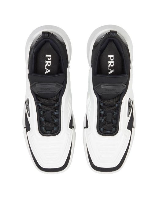 Prada Techno Stretch Sneakers in White (Black) - Save 59% - Lyst