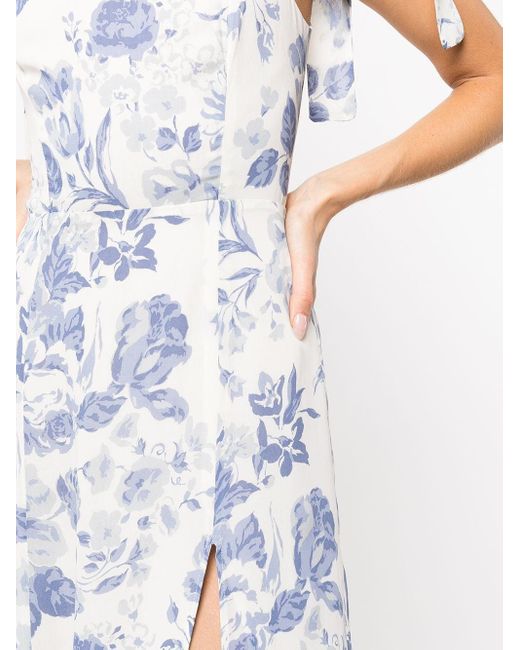 Reformation Midi-jurk Met Bloemenprint in het White