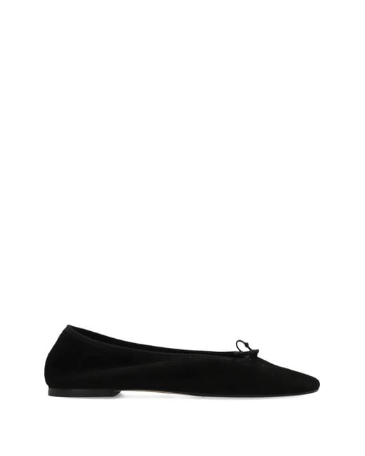 Aeyde Black Bow-Detail Ballet Flats