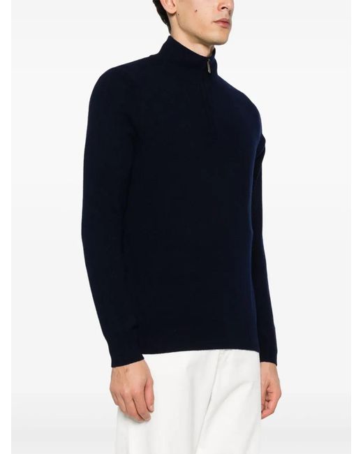Bompard Blue Half-Zip Sweater for men