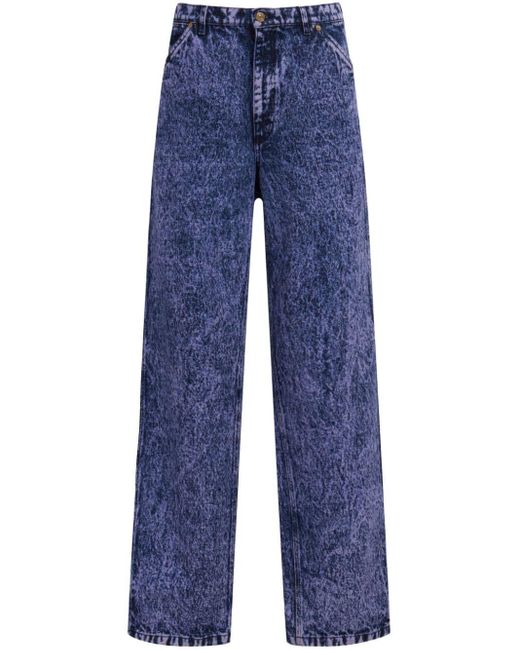 Marni Blue Stonewashed Mid-rise Straight-leg Jeans for men