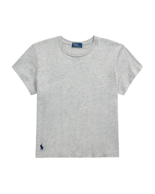 Polo Ralph Lauren Gray Shrunken-Fit Crewneck T-Shirt