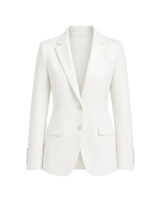 Eleventy White Blazer À Revers Crantés