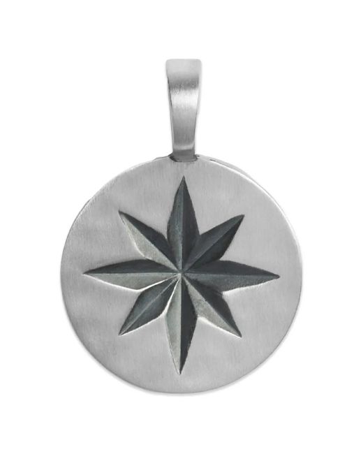 Monica Vinader Gray Star-Engraved Pendant Necklace