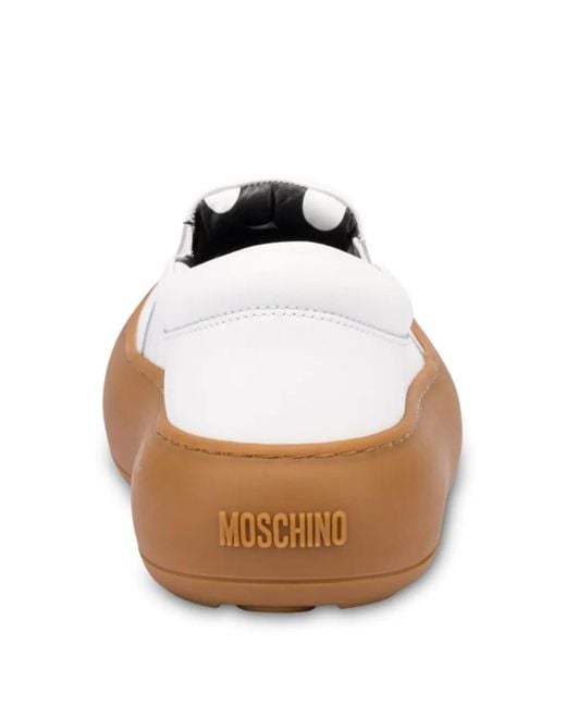 Moschino White Oversized-Sole Trainers
