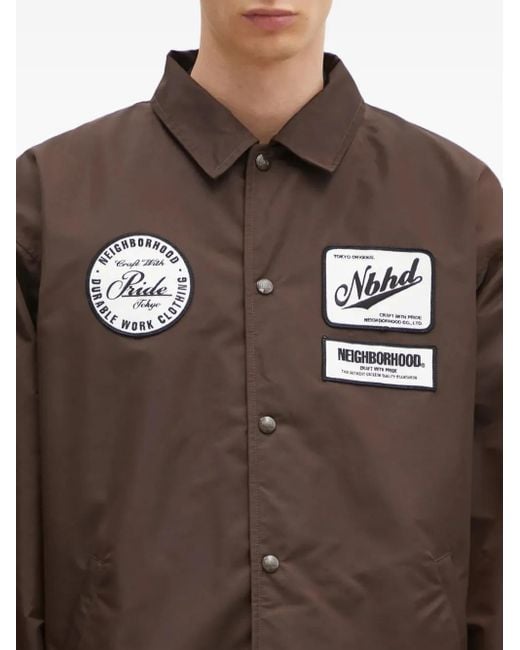 Neighborhood Hemdjacke mit Logo-Patch in Black für Herren