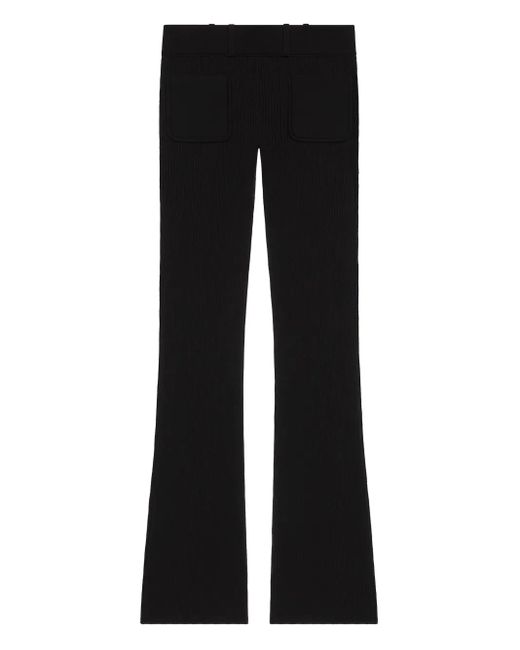 Courreges Black Schlaghose aus geripptem Strick