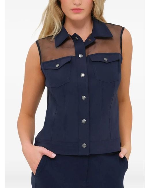 Anatomie Blue Débardeur Lenox À Empiècements En Organza