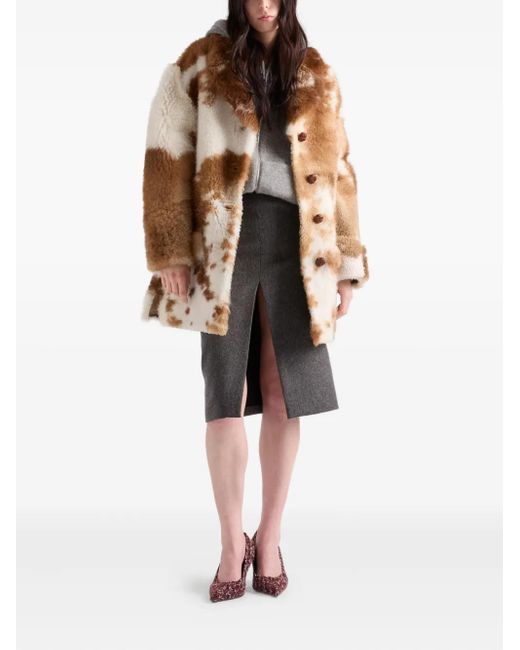 Prada Gray Front-Slit Wool Mini Skirt