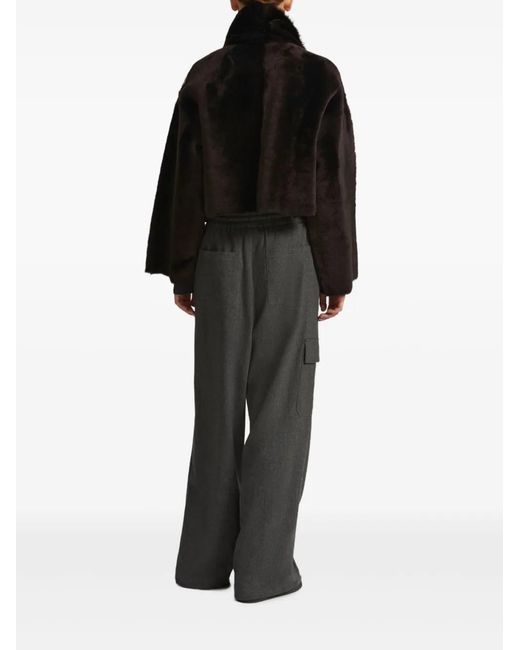 Yves Salomon Black Draped Lambskin Jacket