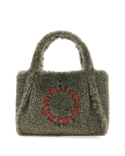 Stella McCartney Green Logo-Embroidered Teddy Tote Bag