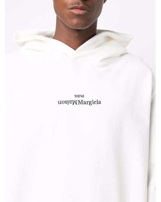 Maison Margiela White Hooded Sweatshirt for men