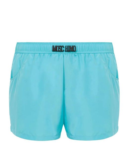 Bañador con parche del logo Moschino de hombre de color Blue