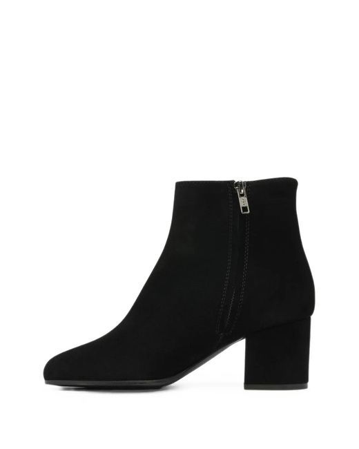 Via Roma 15 Black Suede-Finish Ankle Boots