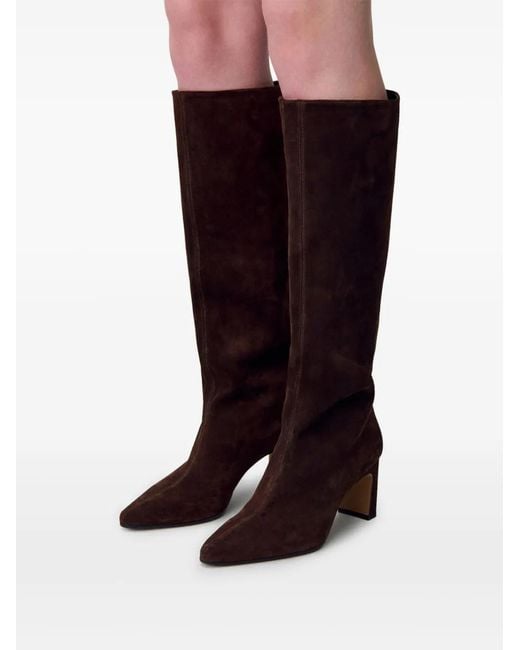 Claudie Pierlot Brown Suede-Leather Knee-High Boots