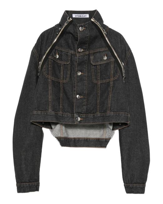 Lutz Huelle Black Veer Button-Fastening Denim Jacket