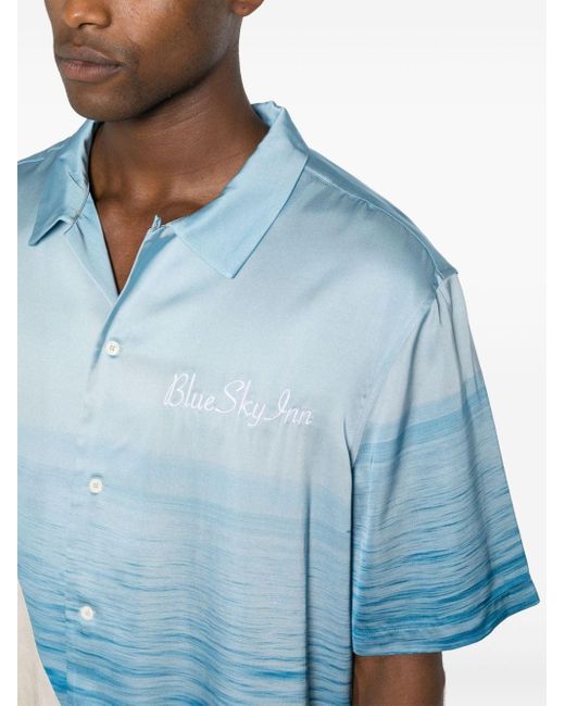Camicia con stampa grafica di BLUE SKY INN in Blue da Uomo