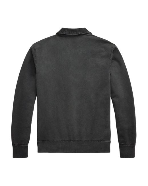 RRL Gray Zip-Up Sweatshirt for men
