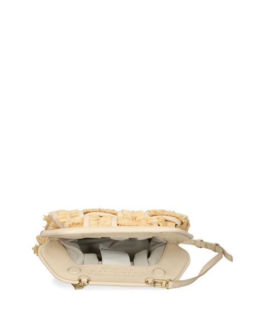 THEMOIRÈ Natural Woven Fringed Small Crossbody Bag