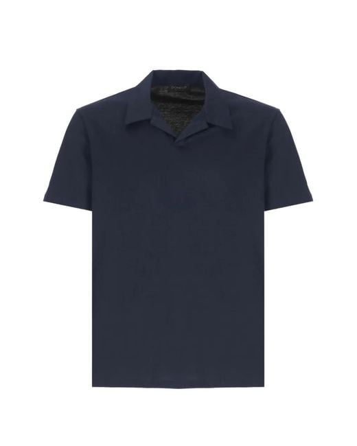 Dondup Blue Polo-Collar V-Neck T-Shirt for men