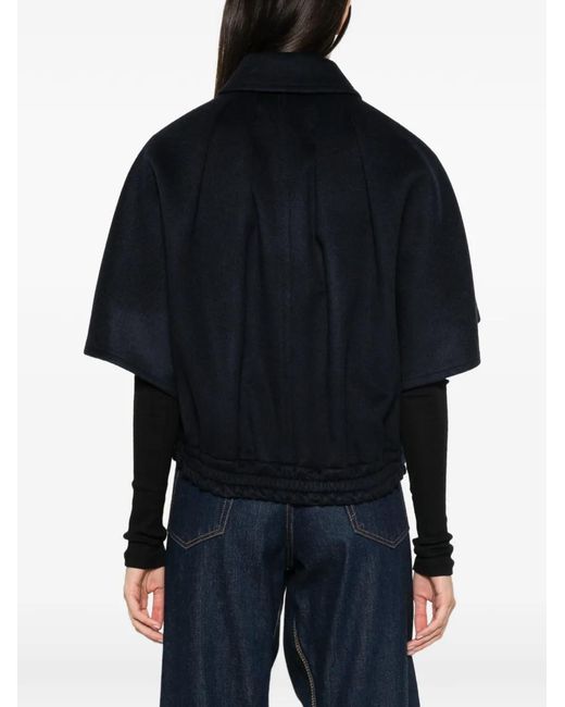 Max Mara Black Short-Sleeve Cape
