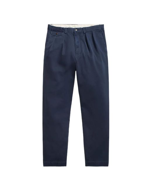 Polo Ralph Lauren Blue Pleated Trousers