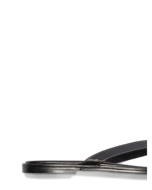 Aeyde Black Melody Leather Thong Sandals