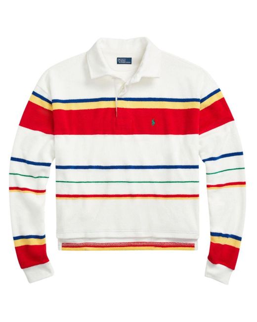 Polo Ralph Lauren Red Striped Long-sleeve Rugby Top