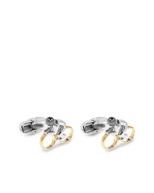 Paul Smith White Cyclist Cufflinks for men