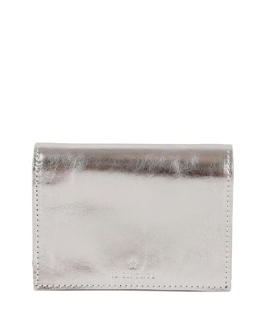 Il Bisonte Gray Small Oliveta Leather Wallet