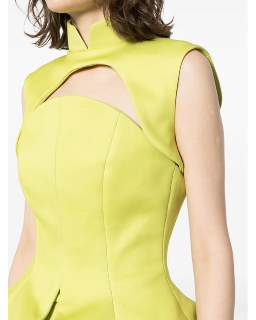 Saiid Kobeisy Yellow Corset With Detachable Bolero