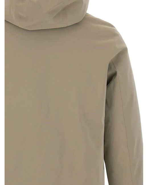 Rrd Natural Hooded Button-Fastening Coat for men