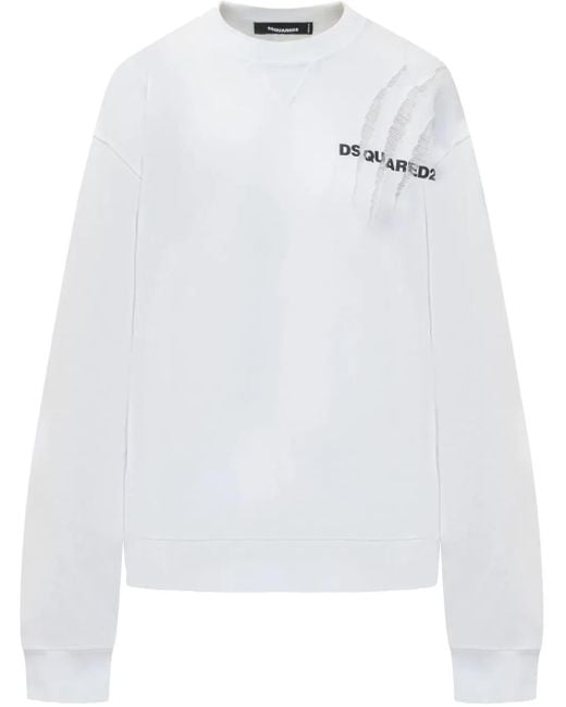 DSquared² White Horror Scratch Sweatshirt