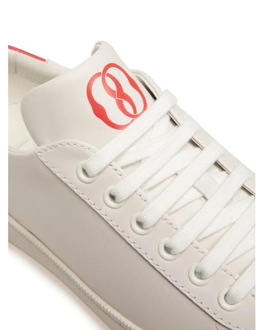 Bally Pink Logo-Print Leather Sneakers