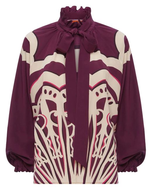 Blusa Cerere de seda estampada LaDoubleJ de color Purple