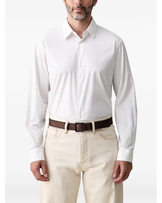 ARMANI EXCHANGE White Long-Sleeve Button-Down Shirt for men