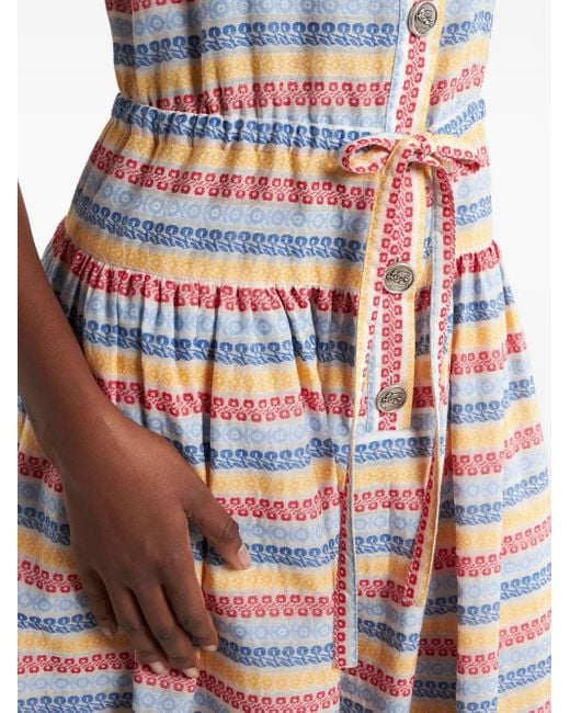 Etro White Striped Dress
