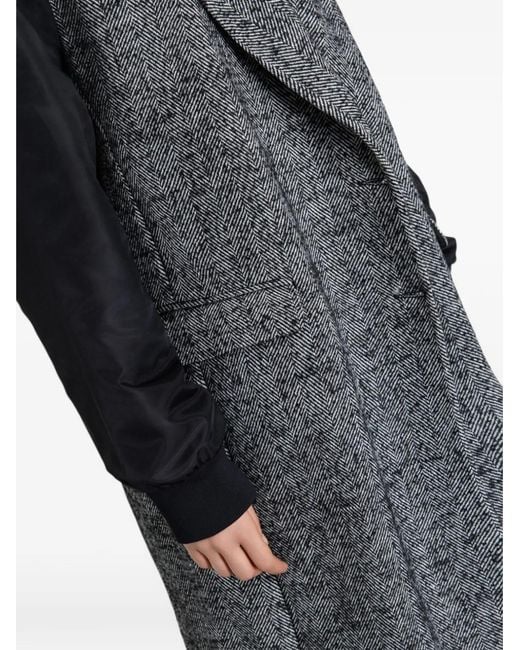 Gaelle Paris Black Manteau À Chevrons